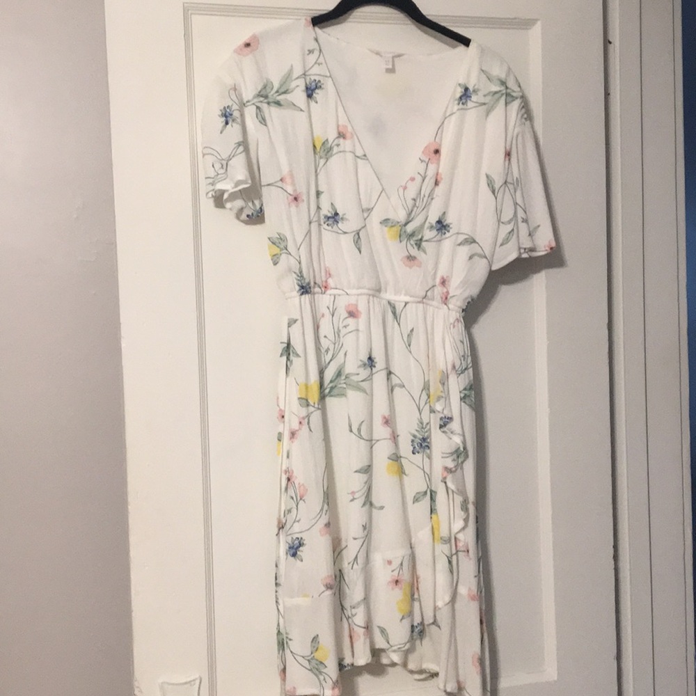 Never worn white ruffle dress